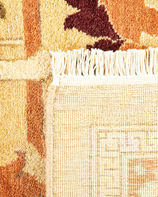 Traditional Mogul Yellow Wool Area Rug 9' 3" x 11' 8" - Solo Rugs