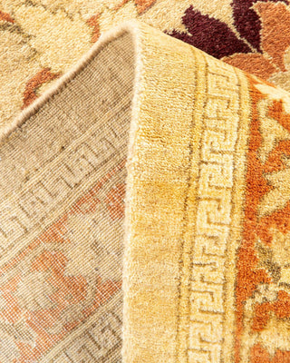 Traditional Mogul Yellow Wool Area Rug 9' 3" x 11' 8" - Solo Rugs