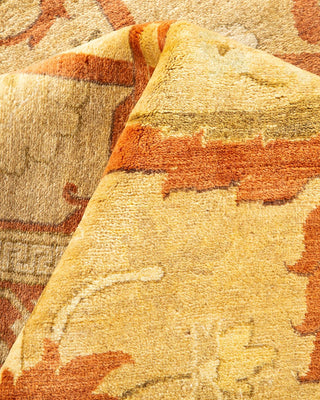 Traditional Mogul Yellow Wool Area Rug 9' 3" x 11' 8" - Solo Rugs