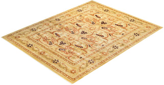 Traditional Mogul Yellow Wool Area Rug 9' 3" x 11' 8" - Solo Rugs