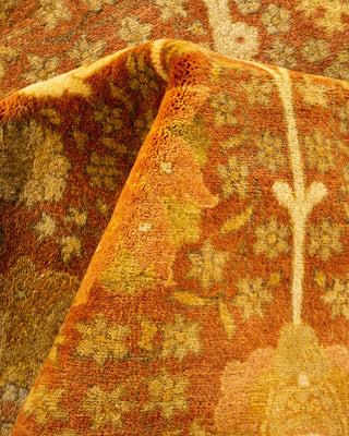Traditional Mogul Orange Wool Area Rug 9' 3" x 12' 1" - Solo Rugs