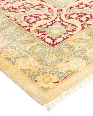 Traditional Mogul Ivory Wool Area Rug 9' 1" x 12' 0" - Solo Rugs