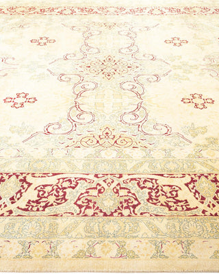 Traditional Mogul Ivory Wool Area Rug 9' 1" x 12' 0" - Solo Rugs