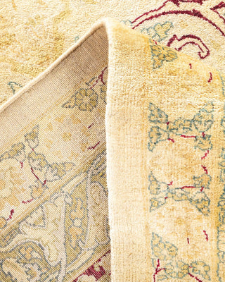 Traditional Mogul Ivory Wool Area Rug 9' 1" x 12' 0" - Solo Rugs
