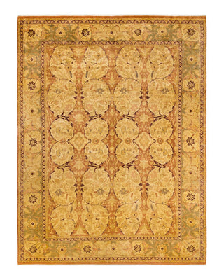 Traditional Mogul Brown Wool Area Rug 9' 2" x 12' 3" - Solo Rugs