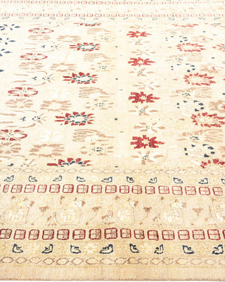 Traditional Mogul Yellow Wool Area Rug 6' 0" x 9' 6" - Solo Rugs