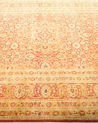 Traditional Mogul Orange Wool Area Rug 6' 4" x 9' 1" - Solo Rugs