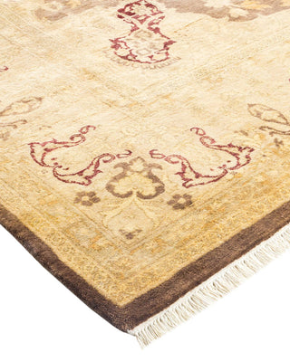 Traditional Mogul Brown Wool Area Rug 6' 2" x 9' 2" - Solo Rugs