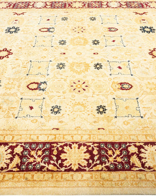 Traditional Mogul Ivory Wool Area Rug 6' 2" x 9' 3" - Solo Rugs