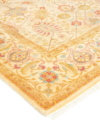 Traditional Mogul Ivory Wool Area Rug 4' 1" x 6' 5" - Solo Rugs