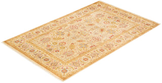 Traditional Mogul Ivory Wool Area Rug 4' 1" x 6' 5" - Solo Rugs