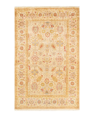 Traditional Mogul Ivory Wool Area Rug 4' 1" x 6' 5" - Solo Rugs