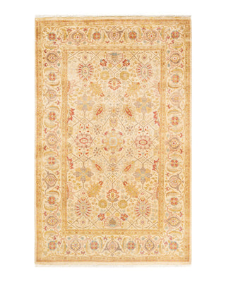 Traditional Mogul Ivory Wool Area Rug 4' 1" x 6' 5" - Solo Rugs