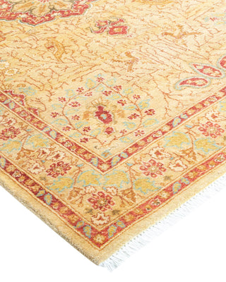 Traditional Mogul Yellow Wool Area Rug 3' 2" x 5' 1" - Solo Rugs