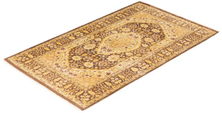Traditional Mogul Brown Wool Area Rug 3' 1" x 5' 2" - Solo Rugs