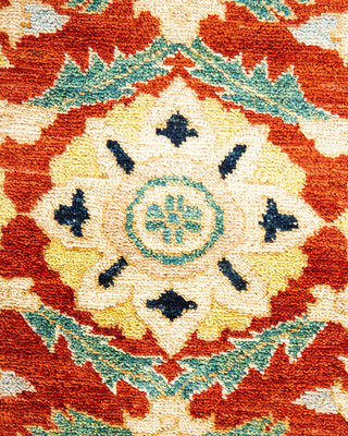Contemporary Eclectic Orange Wool Area Rug 8' 10" x 12' 5" - Solo Rugs