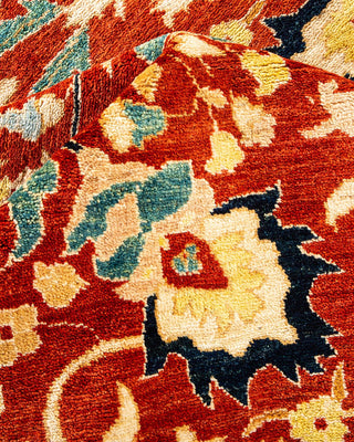 Contemporary Eclectic Orange Wool Area Rug 8' 10" x 12' 5" - Solo Rugs