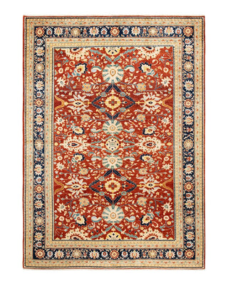 Contemporary Eclectic Orange Wool Area Rug 8' 10" x 12' 5" - Solo Rugs