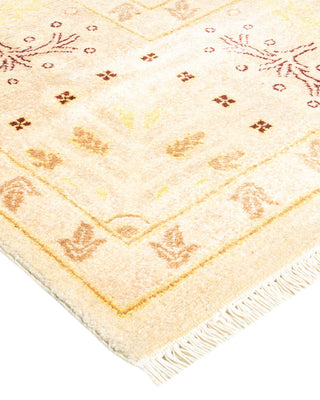 Contemporary Eclectic Ivory Wool Area Rug 9' 1" x 12' 2" - Solo Rugs
