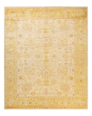 Contemporary Eclectic Ivory Wool Area Rug 8' 2" x 9' 9" - Solo Rugs