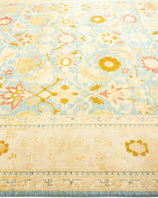 Contemporary Eclectic Light Blue Wool Area Rug 8' 4" x 10' 1" - Solo Rugs