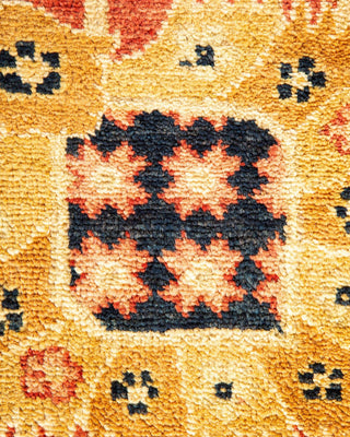 Contemporary Eclectic Orange Wool Area Rug 6' 2" x 8' 10" - Solo Rugs
