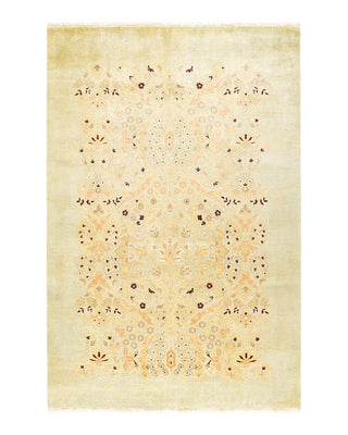 Contemporary Eclectic Light Blue Wool Area Rug 5' 10" x 9' 1" - Solo Rugs
