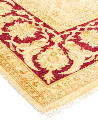 Contemporary Eclectic Ivory Wool Area Rug 6' 2" x 9' 3" - Solo Rugs