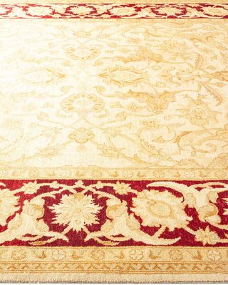Contemporary Eclectic Ivory Wool Area Rug 6' 2" x 9' 3" - Solo Rugs