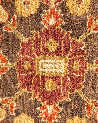 Contemporary Eclectic Brown Wool Area Rug 6' 1" x 9' 6" - Solo Rugs
