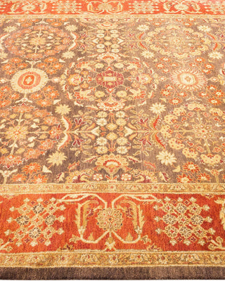 Contemporary Eclectic Brown Wool Area Rug 6' 1" x 9' 6" - Solo Rugs