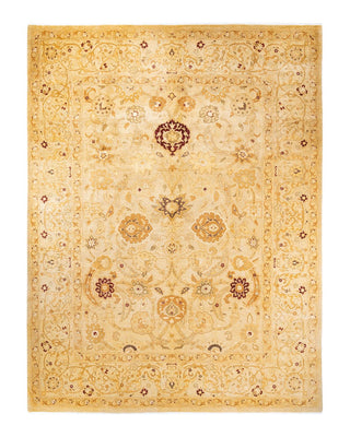 Contemporary Eclectic Ivory Wool Area Rug 9' 2" x 12' 0" - Solo Rugs