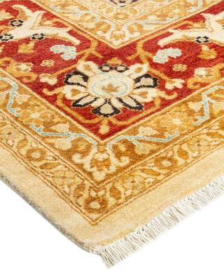 Contemporary Eclectic Ivory Wool Area Rug 9' 2" x 12' 5" - Solo Rugs