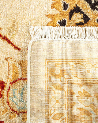 Contemporary Eclectic Ivory Wool Area Rug 9' 2" x 12' 5" - Solo Rugs