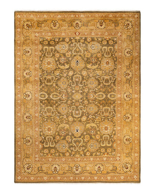 Contemporary Eclectic Green Wool Area Rug 9' 0" x 12' 1" - Solo Rugs