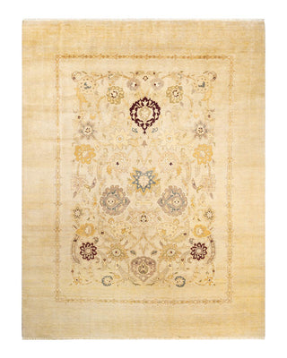 Contemporary Eclectic Ivory Wool Area Rug 8' 0" x 10' 4" - Solo Rugs