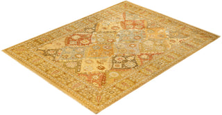 Contemporary Eclectic Yellow Wool Area Rug 8' 1" x 10' 6" - Solo Rugs