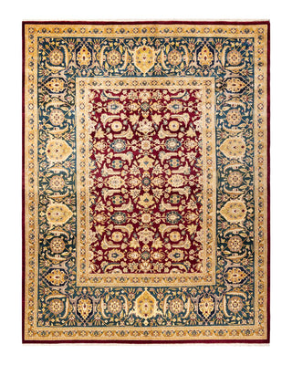Traditional Mogul Red Wool Area Rug 8' 1" x 10' 7" - Solo Rugs