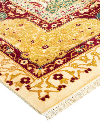 Traditional Mogul Ivory Wool Area Rug 8' 3" x 10' 3" - Solo Rugs