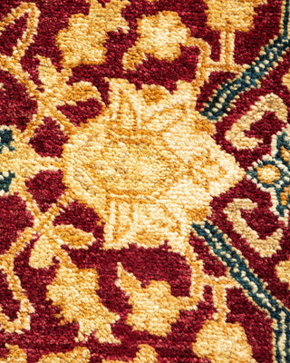 Traditional Mogul Red Wool Area Rug 6' 1" x 8' 5" - Solo Rugs