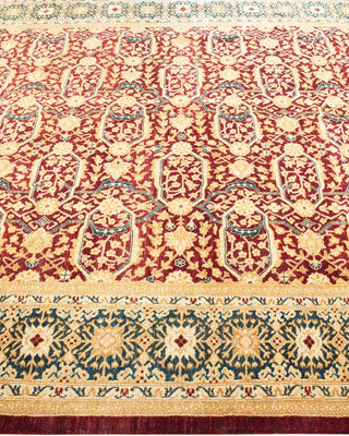 Traditional Mogul Red Wool Area Rug 6' 1" x 8' 5" - Solo Rugs