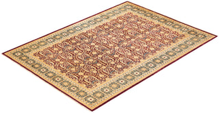Traditional Mogul Red Wool Area Rug 6' 1" x 8' 5" - Solo Rugs