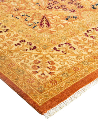 Traditional Mogul Brown Wool Area Rug 6' 1" x 9' 0" - Solo Rugs