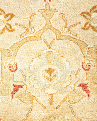 Traditional Mogul Ivory Wool Area Rug 6' 2" x 9' 0" - Solo Rugs