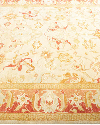 Traditional Mogul Ivory Wool Area Rug 6' 2" x 9' 0" - Solo Rugs