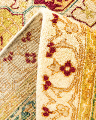Traditional Mogul Ivory Wool Area Rug 6' 1" x 9' 4" - Solo Rugs