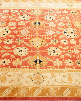 Traditional Mogul Orange Wool Area Rug 5' 1" x 8' 3" - Solo Rugs