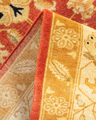 Traditional Mogul Orange Wool Area Rug 5' 1" x 8' 3" - Solo Rugs