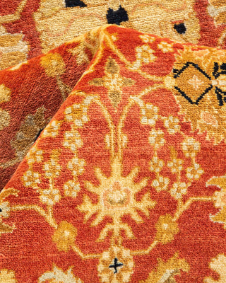 Traditional Mogul Orange Wool Area Rug 5' 1" x 8' 3" - Solo Rugs