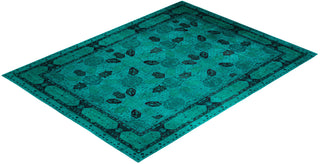 Contemporary Fine Vibrance Green Wool Area Rug 9' 1" x 11' 10" - Solo Rugs